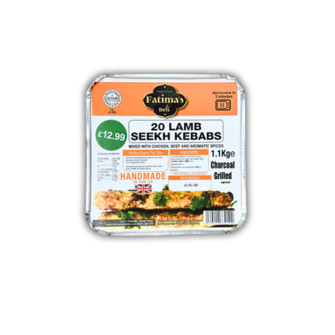 Fatima’s 20 Lamb Seekh Kebabs 1.1kg