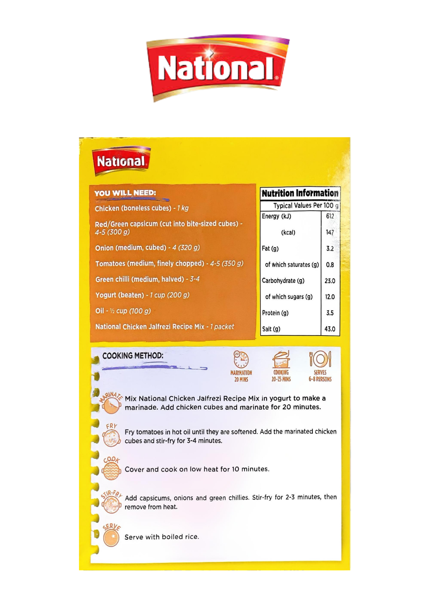 National Chicken Jalfrezi