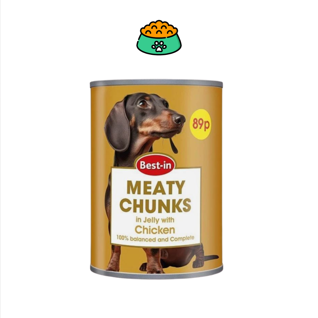 Best-in Meaty Chunks Dog Food Chicken in Jelly Pack 400g