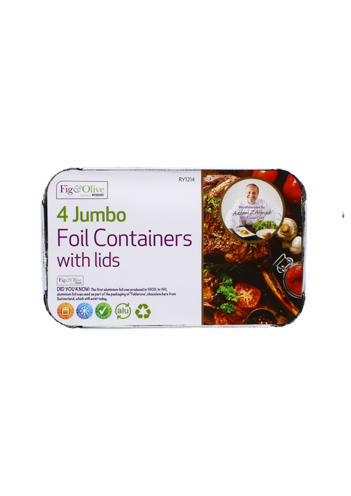 Fig & Olive 4 Jumbo Foil Containers with Lids