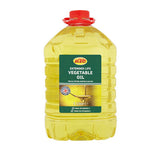 A 5-liter bottle of KTC Extended Life Vegetable Oil with a red cap on a white background.