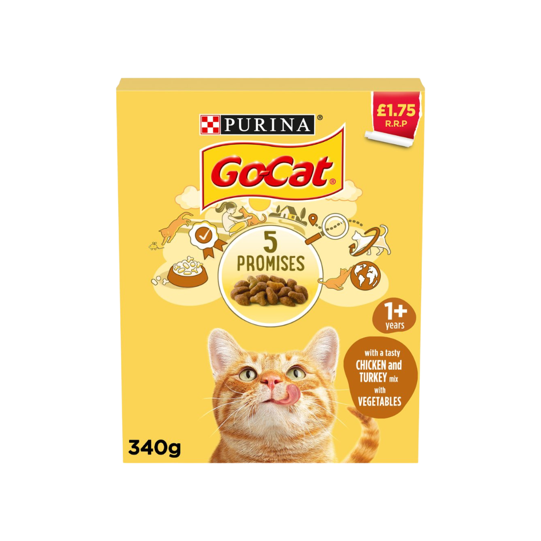GO-CAT Chicken and Turkey Dry Cat Food 340g