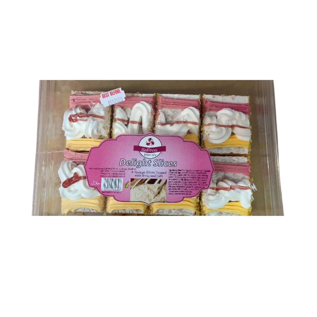 Saffron Patries Delight Sponge Slices .